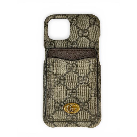 Gucci Accessories - Gucci Ophidia GG Supreme iPhone 13 Case Beige Ebony snap off Card Slot Wallet